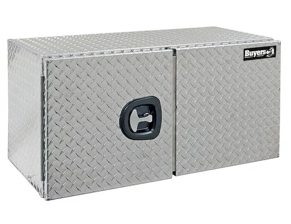1702240 – BUYERS PROD Tool Box, Underbody 2 Barn Door Diamond Tread Aluminum 48 Inch Length x 24 Inch Width x 24 Inch...